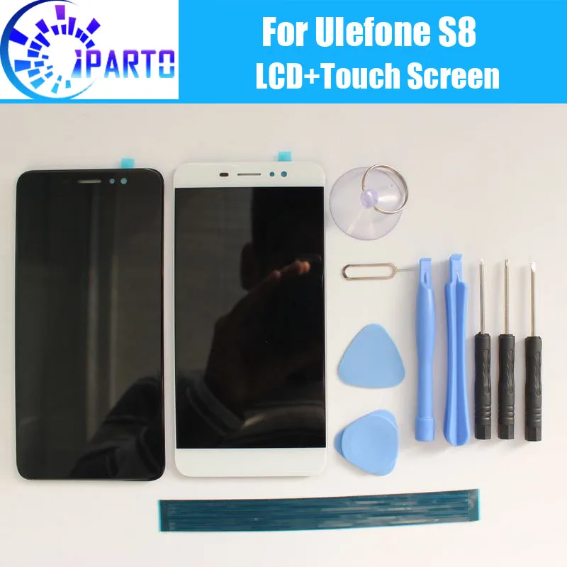 

Ulefone S8 LCD Display+Touch Screen 100% Original LCD Digitizer Glass Panel Replacement For Ulefone S8 +tool+adhesive