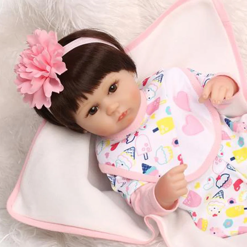 

42CM Baby Reborn Dolls Toys For Girls Realistic silicone newborn alive Doll Lifelike Soft Toddler Bebe Reborn Realista