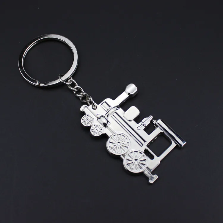 Personality Pendant Keychain Retro Locomotive Car Key Holder metal relief Bag Charm Accessories Fashion New Key Chain K1730