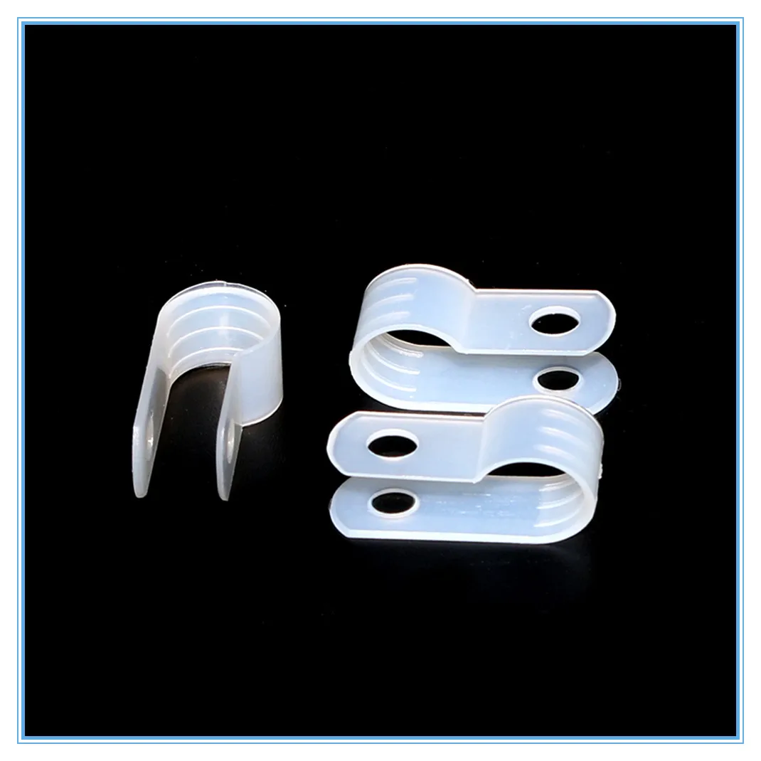 100pcs 5.3mm white wire clip insulation card R type wire clip fixed plastic clip wiring fixed button.