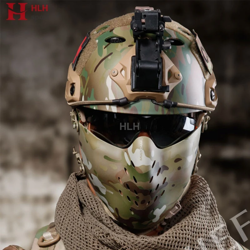 Hlhsport New Mesh Face Mask Tactical Face Shields Airsoft Hunting Military Party Movie Camo Ghost Combat Mask