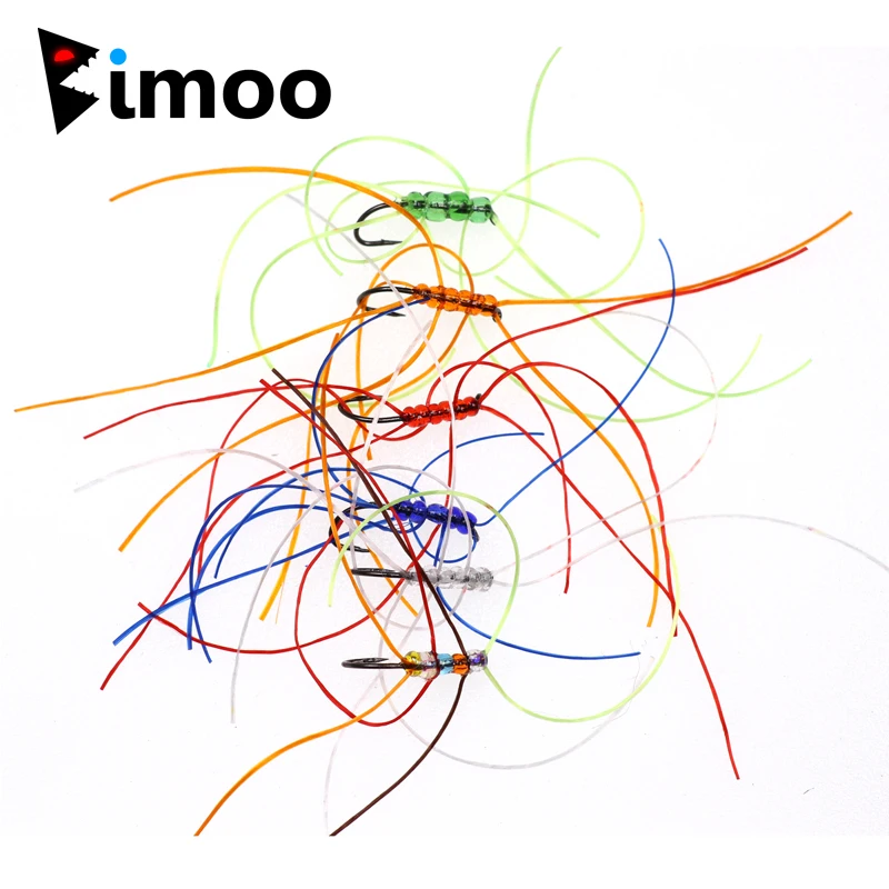 

Bimoo, 6 шт./кор., смешанные цвета, гибкий червь для форели, мухи, червь San Juan, дождевой червь, ручная работа, для ловли форели