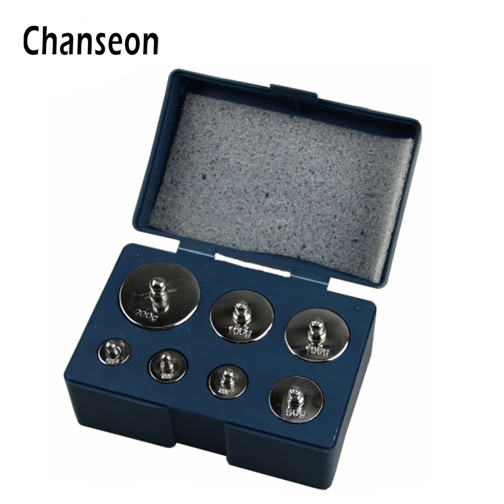 Chanseon 7pcs/set Calibration Sets 500g Grams Precision Calibration Jewelry Scale Weights Correction Set 200g 100g 50g 20g 10g