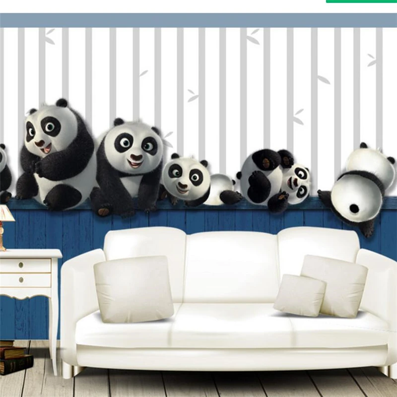 

wellyu papel parede Custom wallpaper HD full layer 3D cute naughty play panda TV wall wallpapers for living room tapety