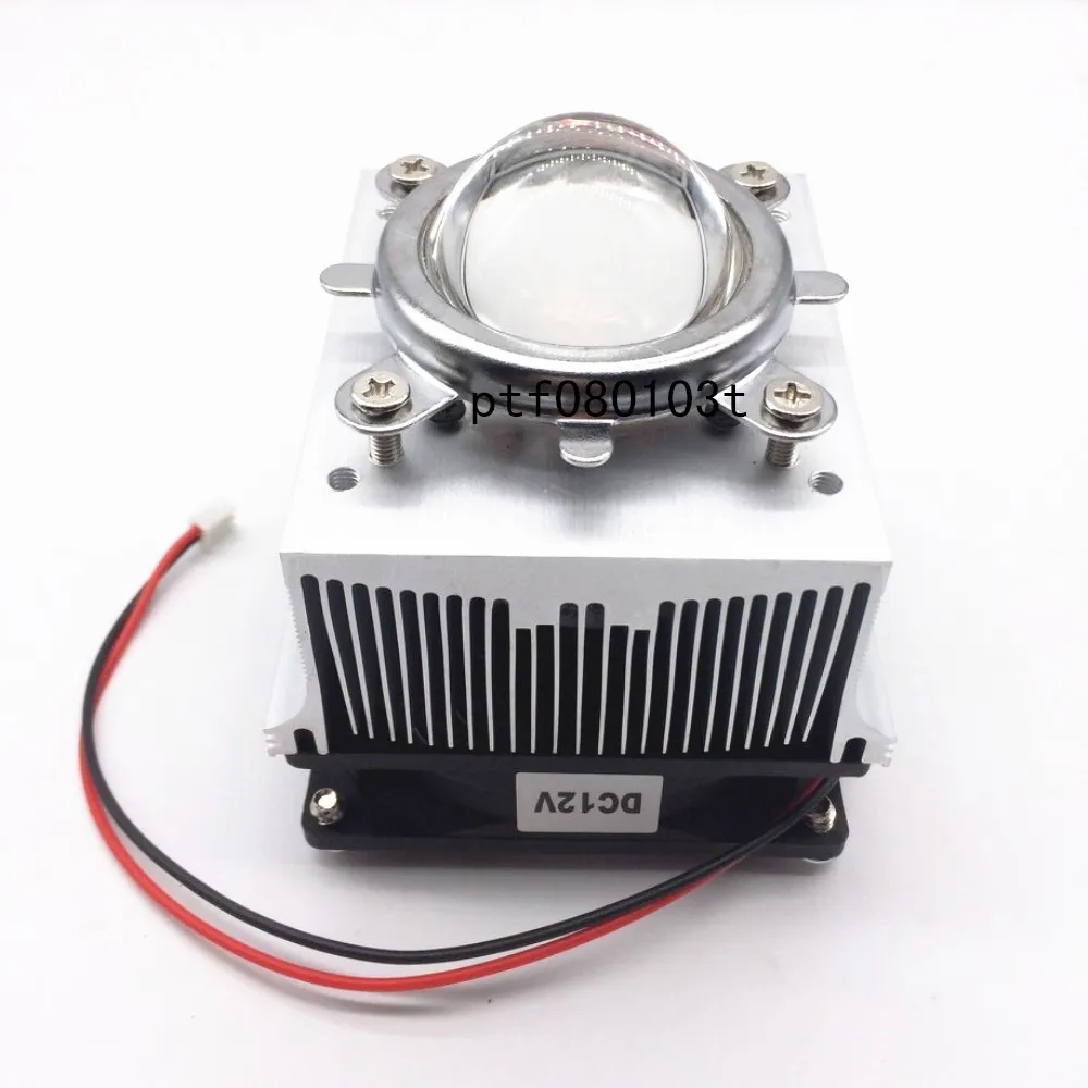 20-100W LED Aluminium Heat Sink Cooling Fan+ Reflector Bracket+44mm Lens 60-80degree