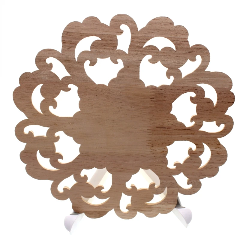 RUNBAZEF Furniture Wood Carving Appliques Vintage Nautical Decor Cabinet Door Solid Decals Flowers Pattern Carved Crafts