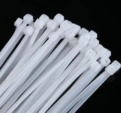 50pcs 4mm x 300mm black  white  Nylon Plastic Zip Trim Wrap Cable Loop Ties Wire Self-Locking 4*300mm