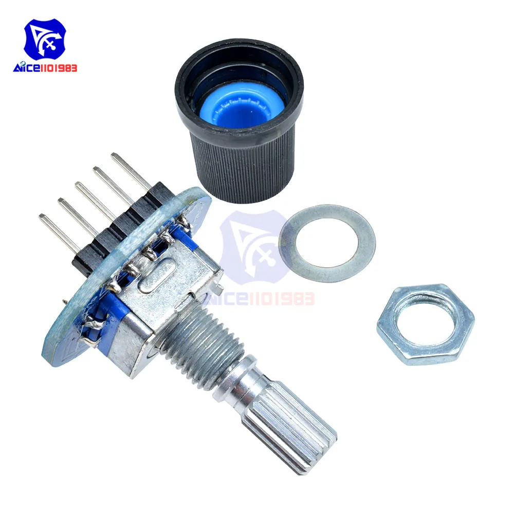 Rotary Encoder Module 5V Brick Sensor Development Round Audio Rotating Potentiometer Knob Cap for Arduino