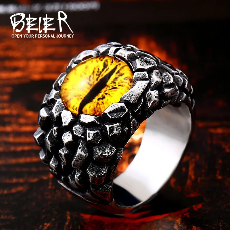 BEIER Stainless steel Vintage Retrol jewelry Evil Eye Charm ring mens rock ring drop shipping wholesal christmas Gift BR8-527