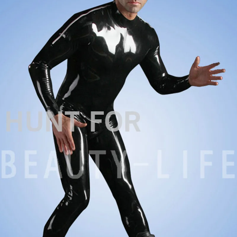 Latex Catsuit Fetish Zentai Exotic Body suit Apparel Teddies with shoulder zippers Tight Leggings crotch zipper available