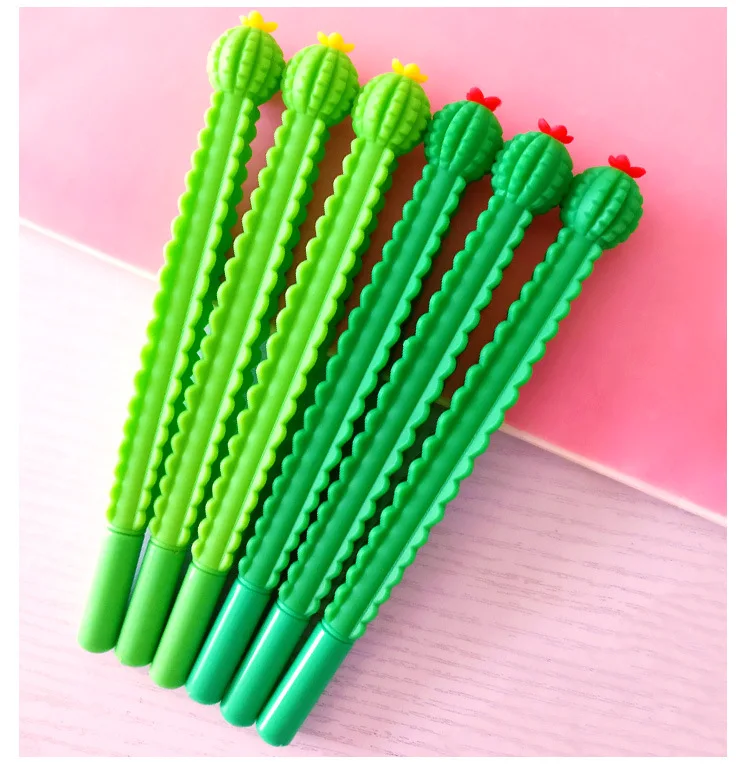 1 pcs fresh cactus ball modelling neutral pen student black carbon signature pen