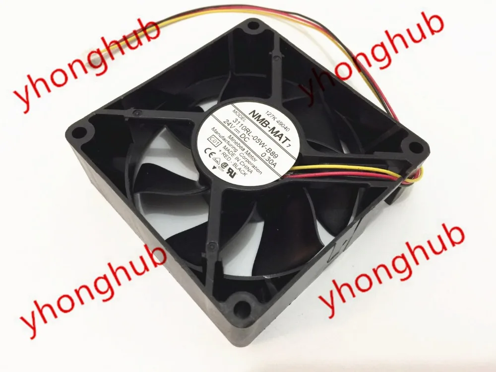 

NMB-MAT 3110RL-05W-B89 C01 DC 24V 0.30A 3-wire 80x80x25mm Server Cooling Fan