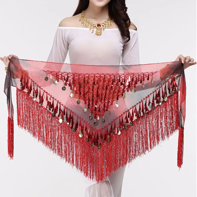 Coins Belly Dance Waist Chain Hip Scarf Bellydance Belt Dance Wrap Dancing Costume Dance Hip Scarf Coin Belt Cahin