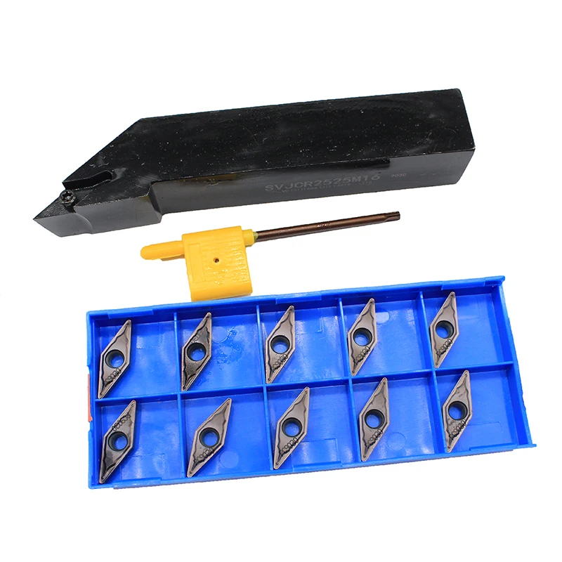 

SVJCR2525M16 1PCS+ 10PCS VCMT160408 HMP PC9030 carbide insert for CNC Lathe Turnning cutter holder turning tools holder