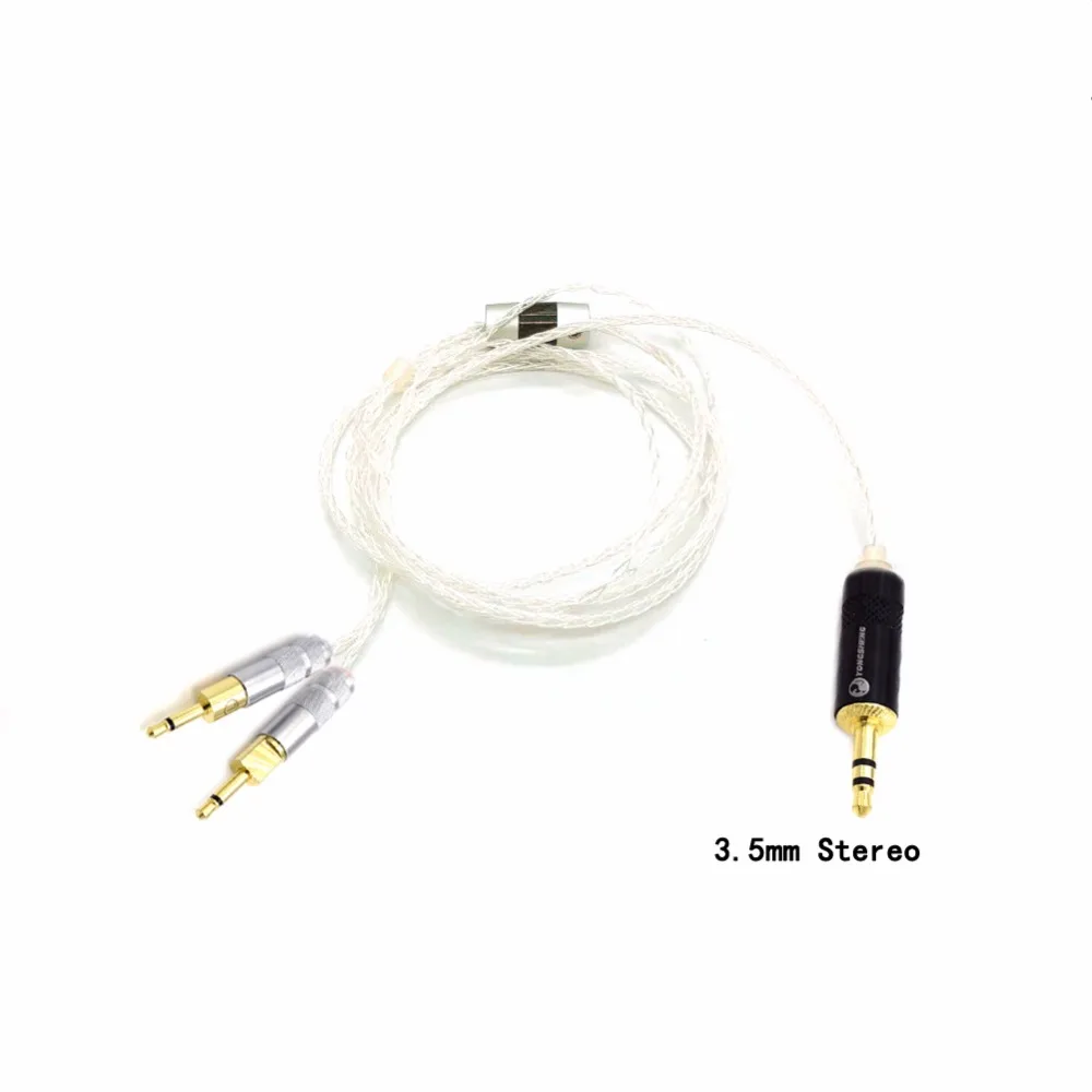 จัดส่งฟรีHaldane 2.5/3.5/4.4Mm Balanced 8CoreเงินหูฟังอัพเกรดสำหรับHD700 HD 700 M1060 M1060cหูฟัง