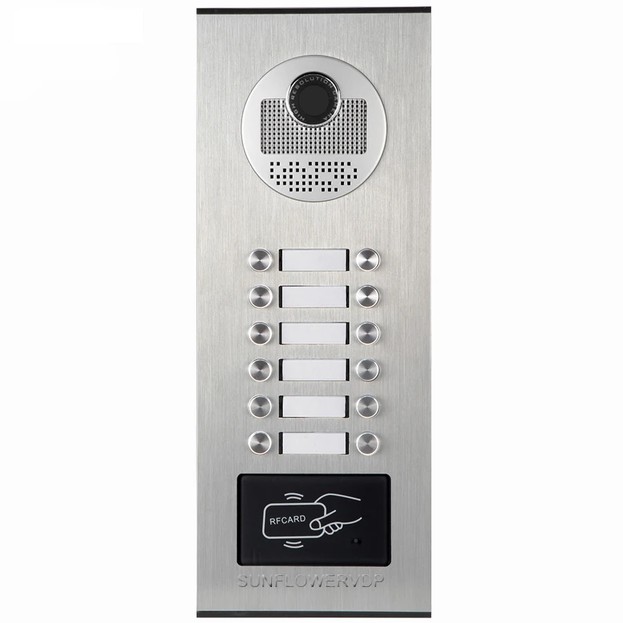 For 12 Apartments Access Aontrol RFID Cards Unlock Video Intercom System For  The Apartment Of 12 Units+Electronic Door Lock Kit