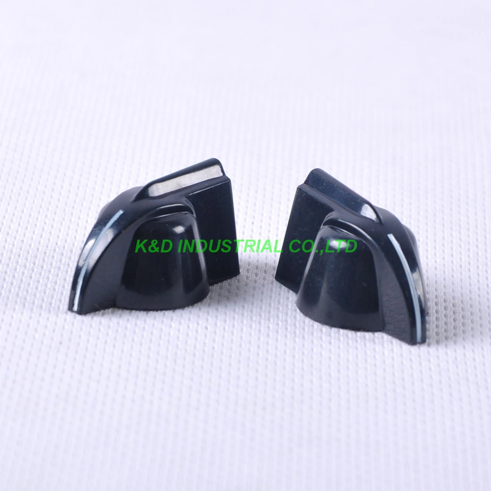 Botão de plástico vintage para controle rotativo, cor preta, 31x16mm, para potenciômetro 6.35mm, 10pcs