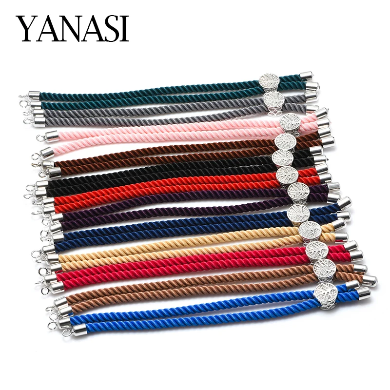 Wholesale 12 Colors Black Red String Woven Rope Macrame Cord Chain Adjustable Chains For Making Bracelets