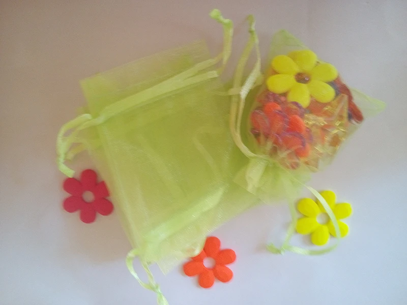 

20*30cm 500pcs Organza Bag green Drawstring bag jewelry packaging bags for tea/gift/food small transparent pouch Yarn bag