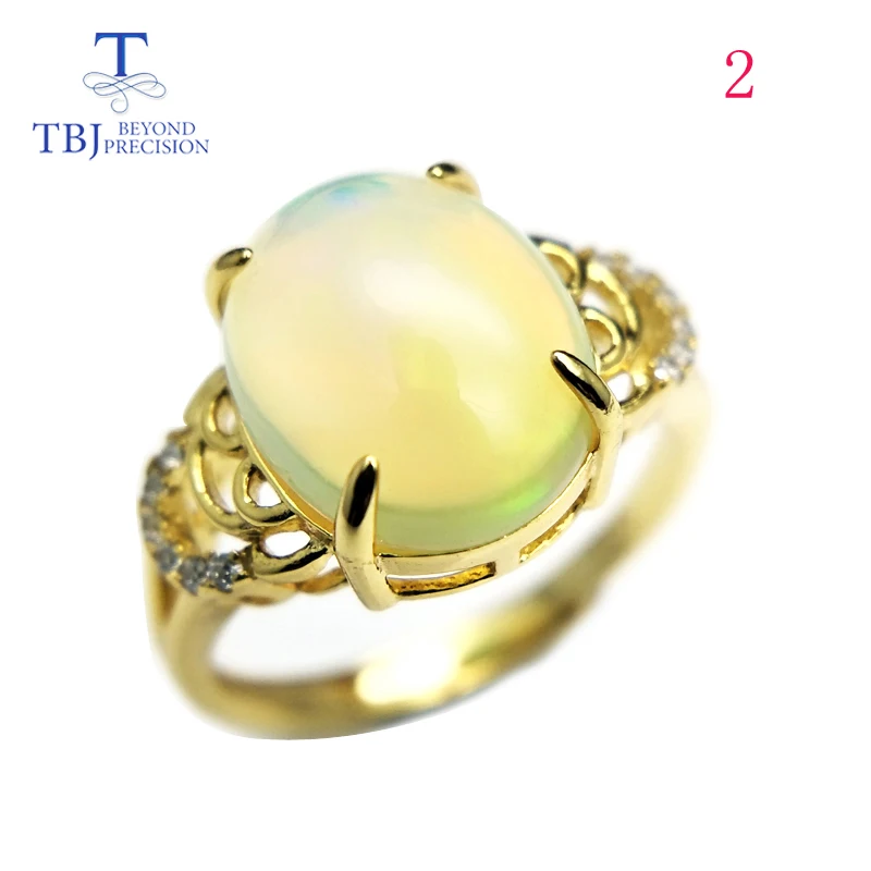 TBJ,Diversity quality ethiopian opal oval 10*12mm 3ct up natual colorful gemstone ring in 925 sterling silver for women with box