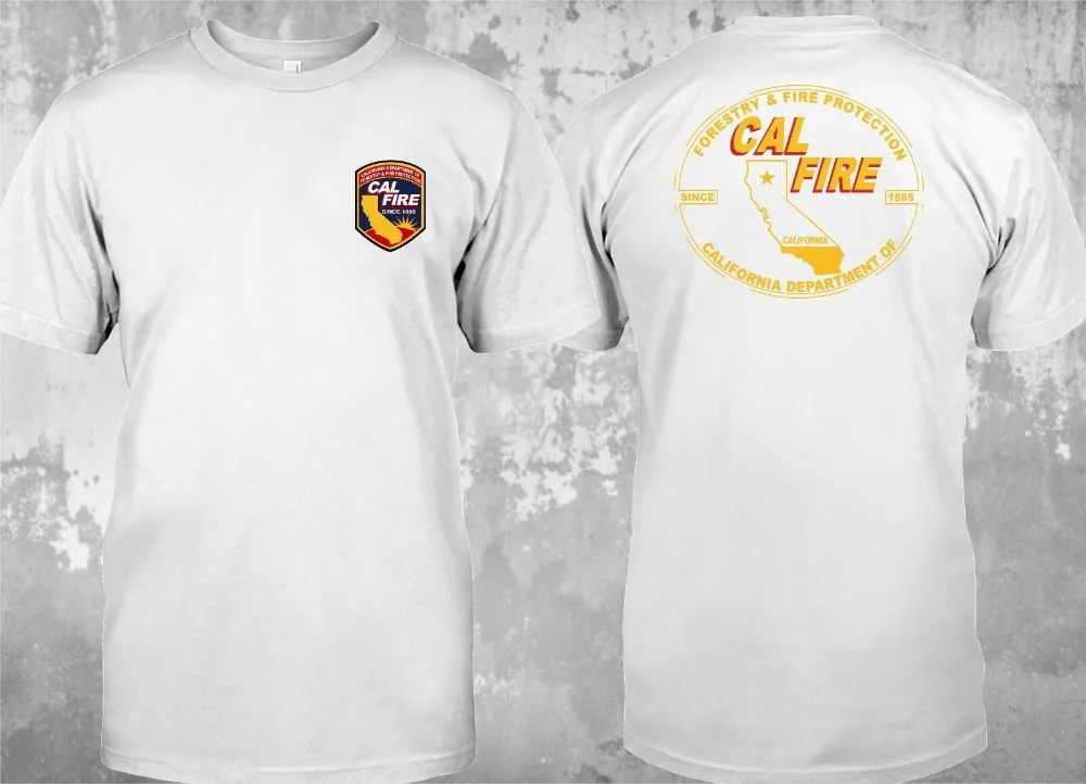 New California Fire Department Cal Fire Fighter Logo Custom Men\'S T-Shirt Men Designer Clothes O-Neck Style Hip-Hop Tees Shirts