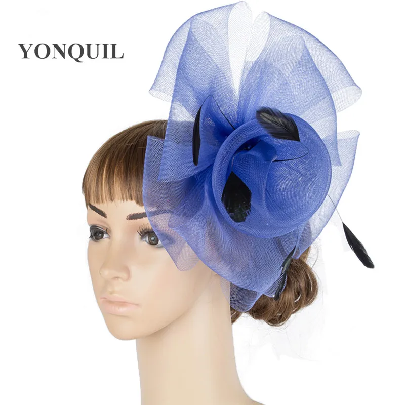 Elegant Women Feather Fascinator Hats Good Quality Bridal Headwear Good for Wedding Party Hair Accessories 6Pcs/Lot MYQ076