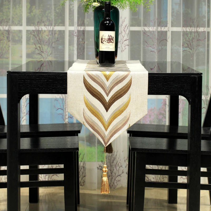 30cm*180 Size Customized Table Runner Geometrical Line Design Wedding Art Decor Crafts Table Runner