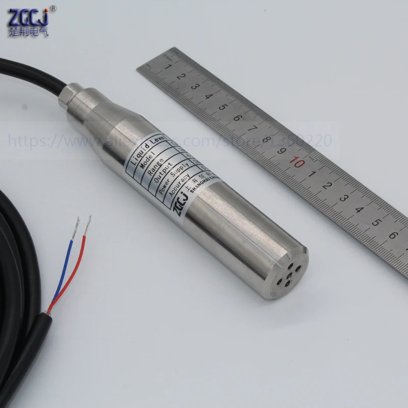 Transmisor de nivel de líquido, rango de medición de 5m, 24VDC, 4-20Ma, CC, transductor de nivel de agua con cable de 7m