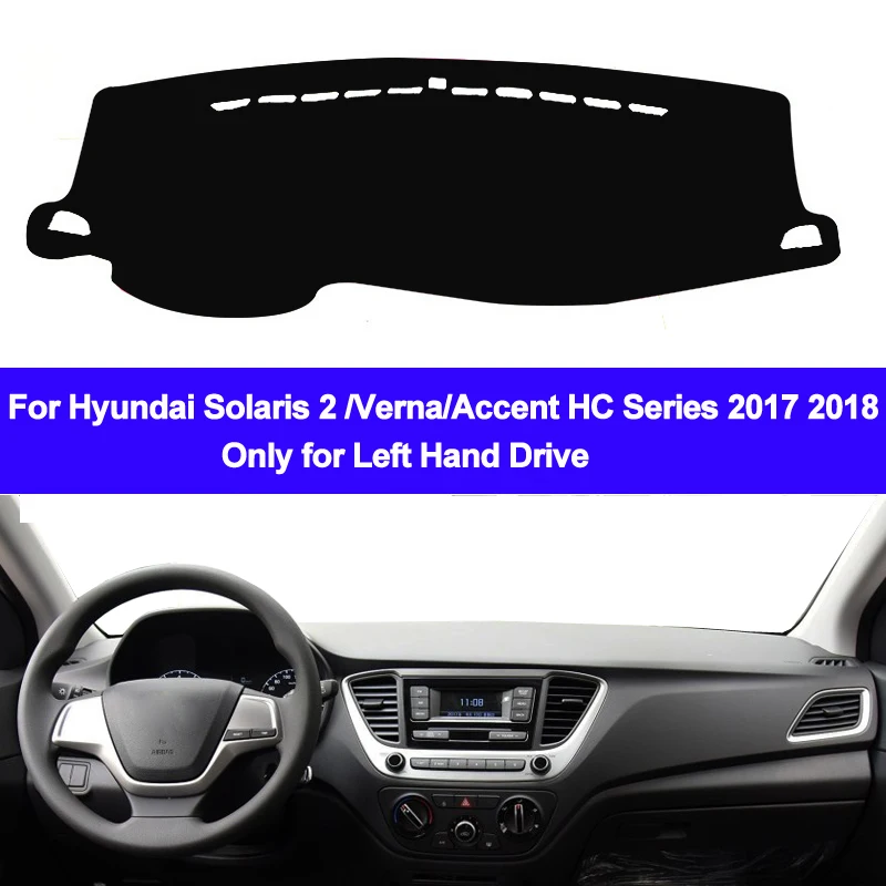 Wewnętrzna mata na deskę rozdzielczą samochodu Mata na deskę rozdzielczą Osłona przeciwsłoneczna Pokrowiec na deskę rozdzielczą Dywan do Hyundai Solaris 2 Accent Verna 2017 2018