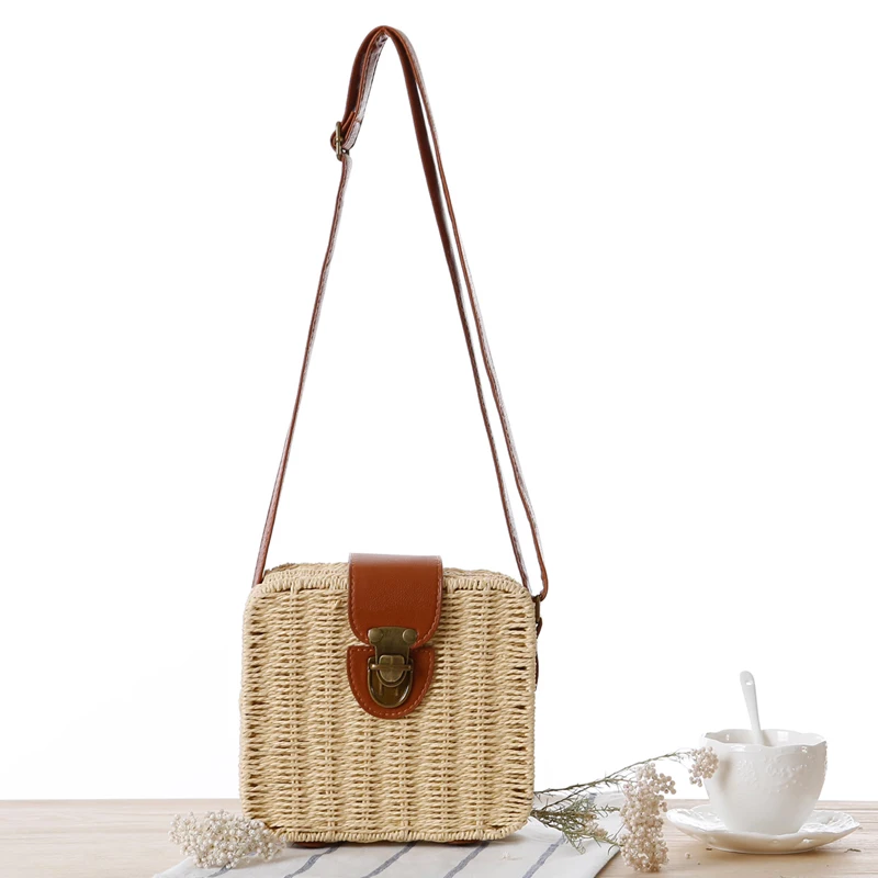 2018 new shoulder bag, woven beach bag, straw bag, handbags, rattan package, storage basket, free shipping