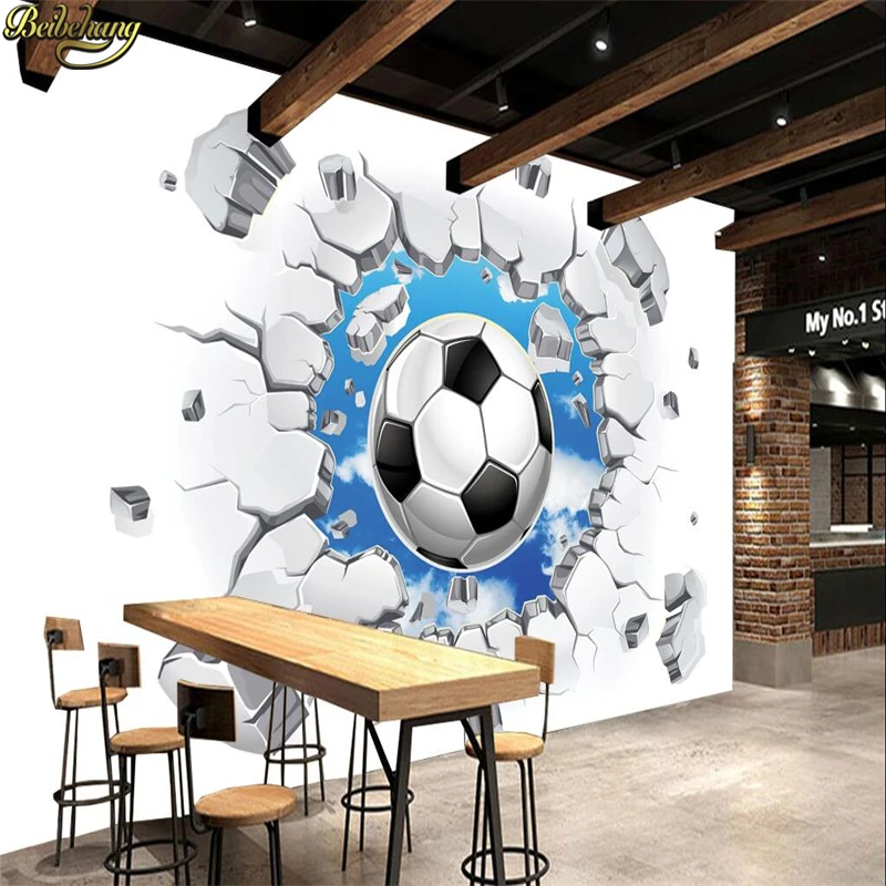 custom movement Photo football Wallpaper TV Background Modern Simple Living Room Bedroom Wall Design Mural wall paper Stickers