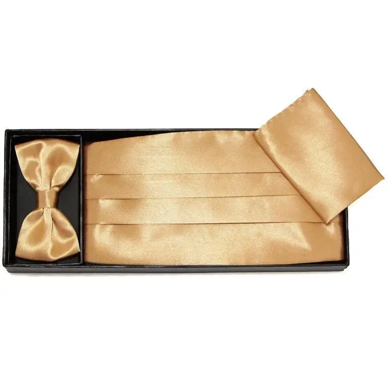 

HOOYI 2019 gift box Cummerbunds bowties ceremonial belt sash belts butterfly set Handkerchiefs Pocket square necktie