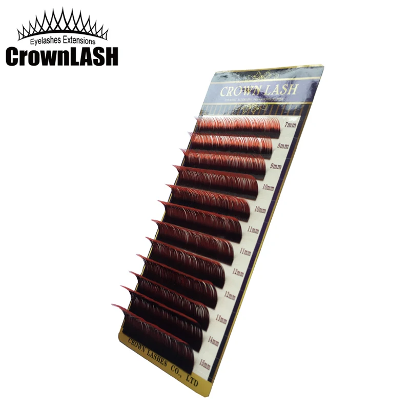 Ombre Red 2tone Dual Color Volum Eyelashes Extensions C-0.10, C-0.15 7-15mm CrownLASH