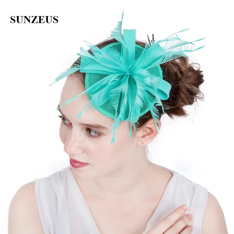 Cưới Cô Dâu Nón Và Fascinators Lông Womans Đen Cưới Nón Nhỏ Lanh Phụ Kiện Tóc SH78