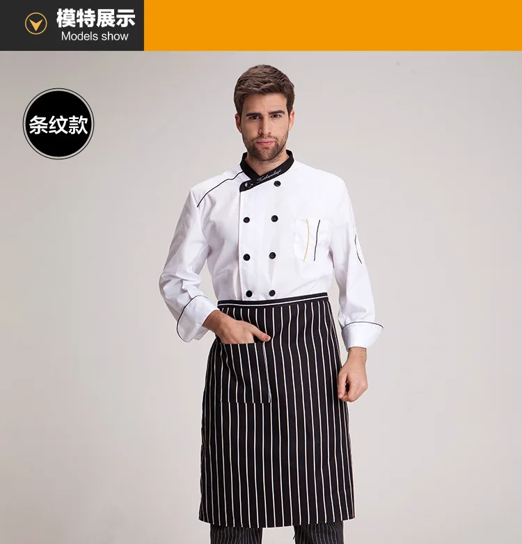 Chef Aprons ห้องครัว Waiters ผ้ากันเปื้อน Prons Pick สี