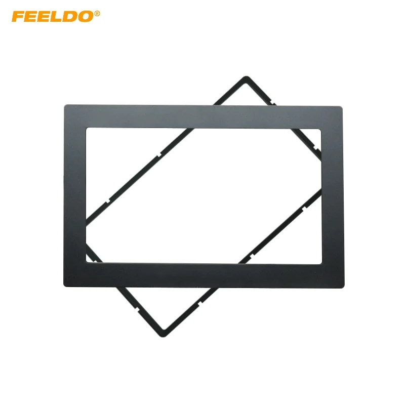 FEELDO Universal Car CD/DVD Radio Stereo Fascia Panel Frame Fitting for 2DIN Installation In-Dash Mounting Frame #AM2433