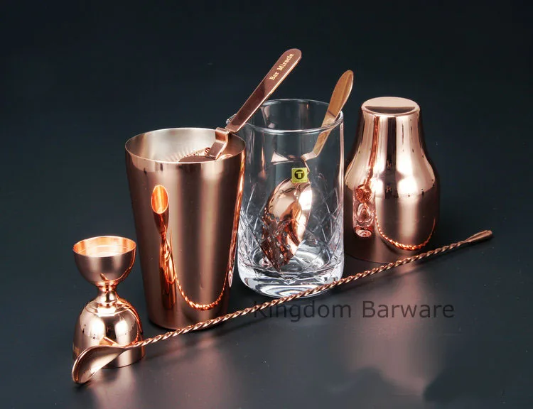 French Style Cocktail Shaker Bartending Tools Bar Sets 6 pieces Including Mixing Glass