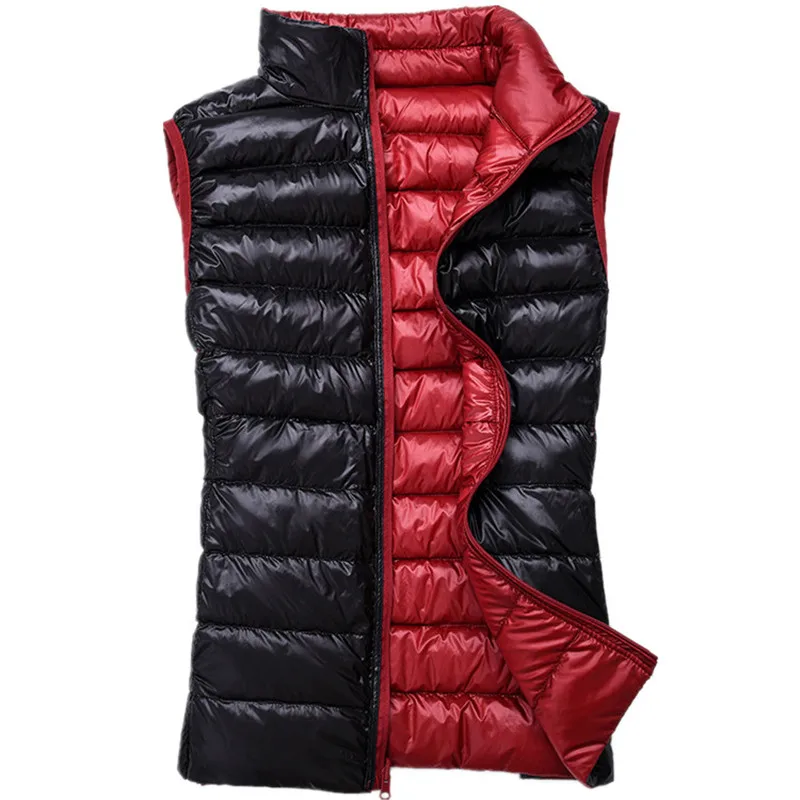 

2023 Autumn Winter Women Sleeveless Jacket Ultra Light White Duck Down Vest Coat Female Waistcoat Double Coat Outwear Cloth A887