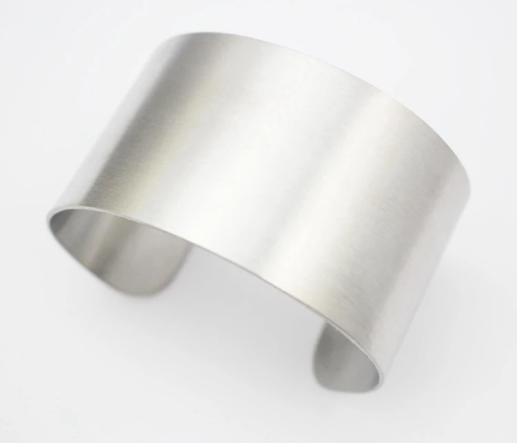 Wide Matte Silver Color Cuff Bracelet Bangle Stainless Steel Fashion Jewelry For Women Men