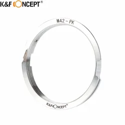 K&F CONCEPT for M42-PK Camera Lens Adapter Ring of Metal fit for M42 Screw Mount Lens to for Pentax K Mount Camera Body