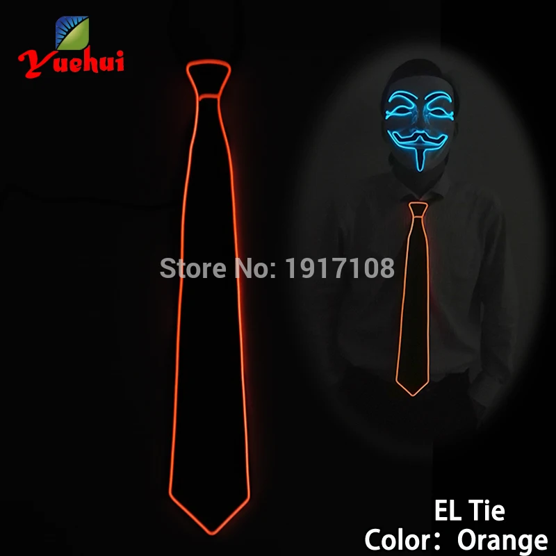 10 colors New style Bright lighting Sound active EL wire Neck Tie Party Gift For Evening Party Decoration,Christmas ,DJ,bar,club