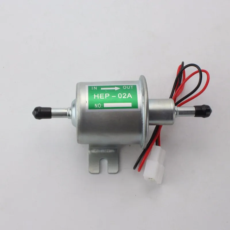 Bomba de combustible eléctrica petro diésel de 12V para coche, suministro de combustible eléctrico, baja presión, HEP-02A, tipos de bomba de combustible de 12V plateado