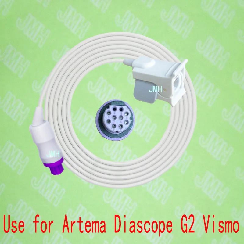 Compatible with 10PIN S&W Artema Diascope G2 VISMO Oximeter monitor the Pediatric finger clip spo2 sensor.