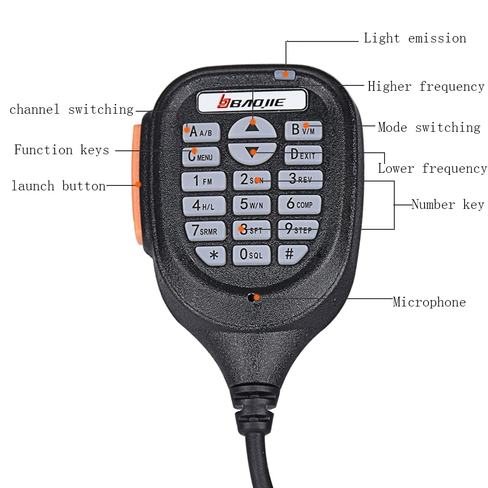 BJ-318 mini car radio station mobile walkie talkie 10km ham vhf uhf dual band Two-way PTT walkie-talkie for cars intercom