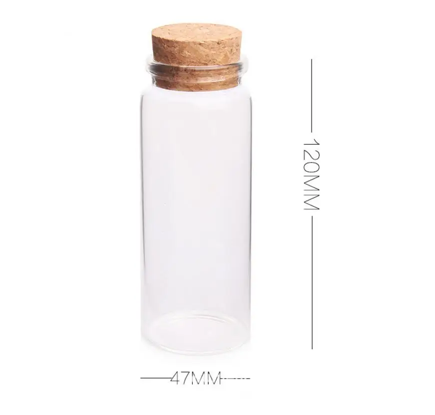 Wholesale 100 X150ml Glass Bottles with Cork Crafts Bottles Jars  150cc  Empty Jars Containers Bottles