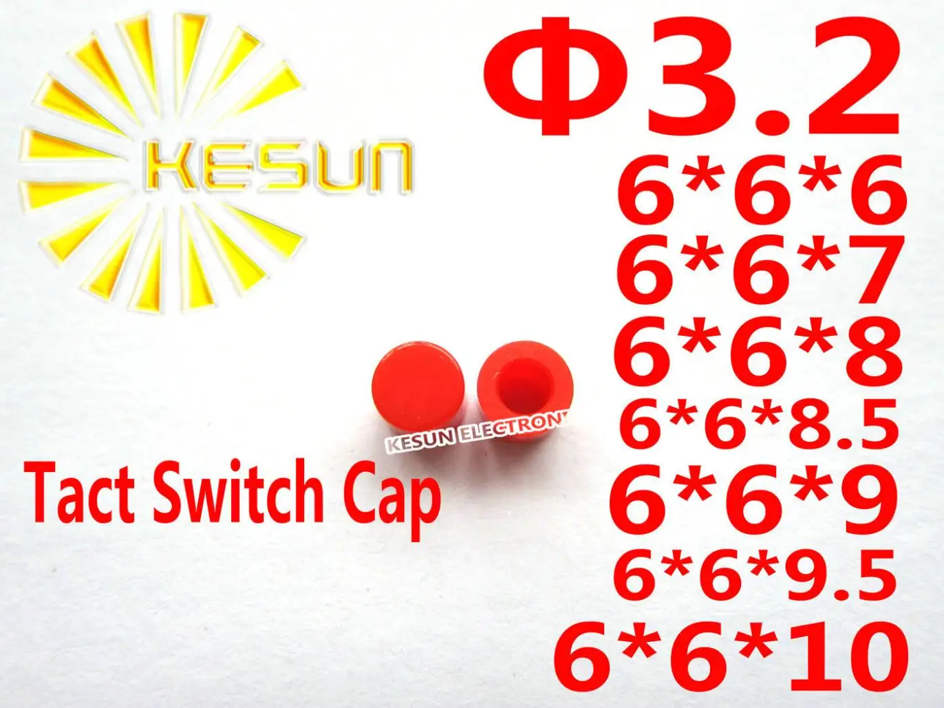 1000PCS Red Grey Yellow White Black Blue Green Cap For 6X6 Tact  Switch Push button Switch Micro Switch