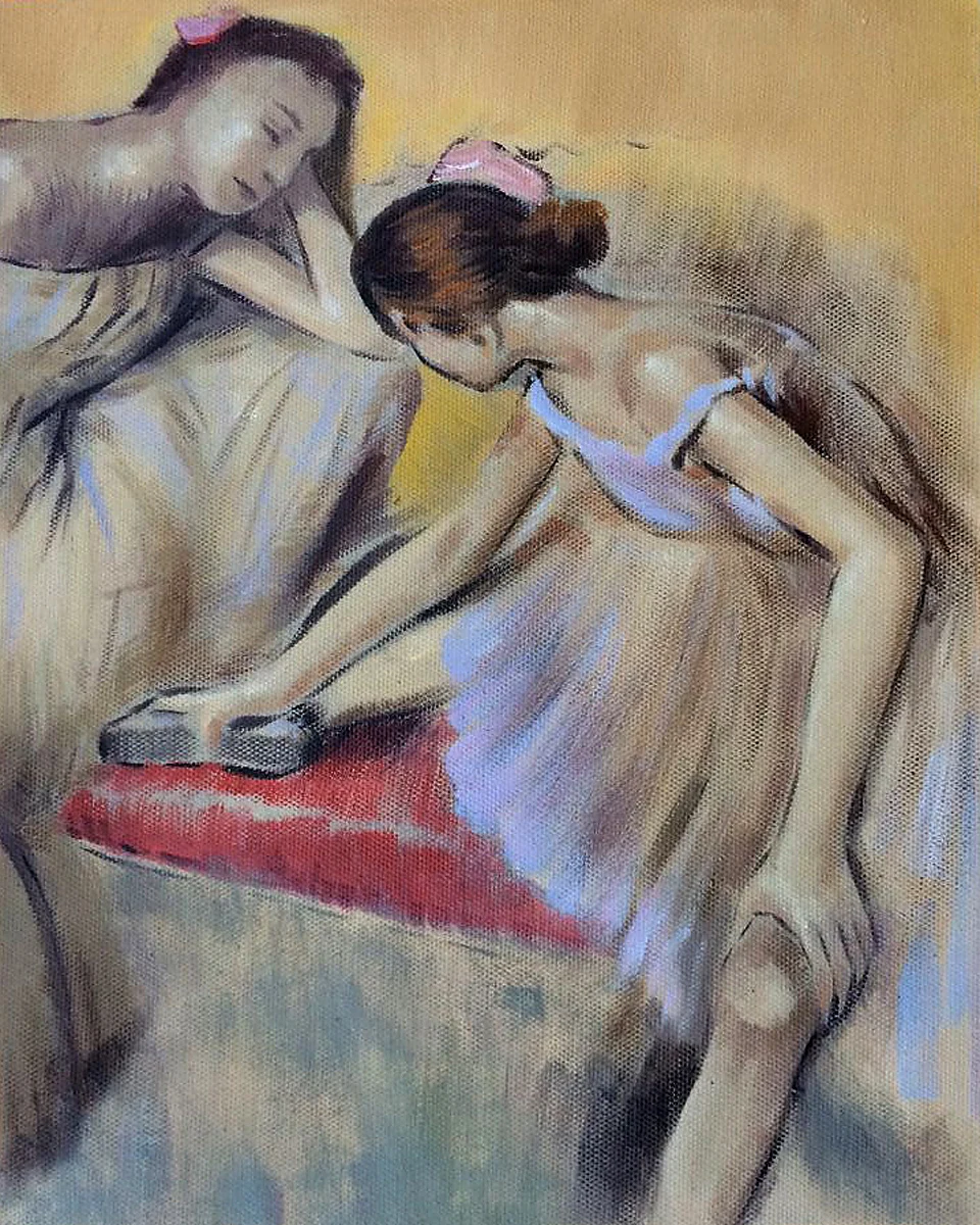 

Ballet Dancer Oil Paintings Handmade 100% Dancers in Repose by Edgar Degas Oil on Canvas Wall Pictures for Decoration Vertical