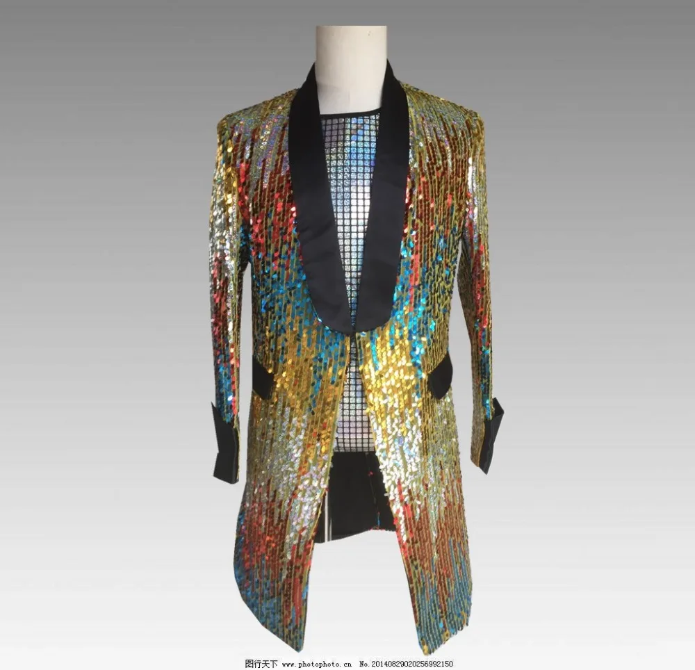 New Camouflage Men Suits Designs Long Blazer Stage Costumes For Singers Men Sequin Clothing Jacket Style Windbreaker Dance Coat