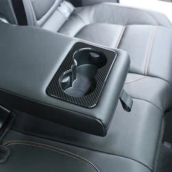 Carbon Fiber Rear Row Seat Water Cup Holder Cover Trim for Jaguar F-Pace X761 XE X760 XF X260 2016-2018 Car Interior Accessories