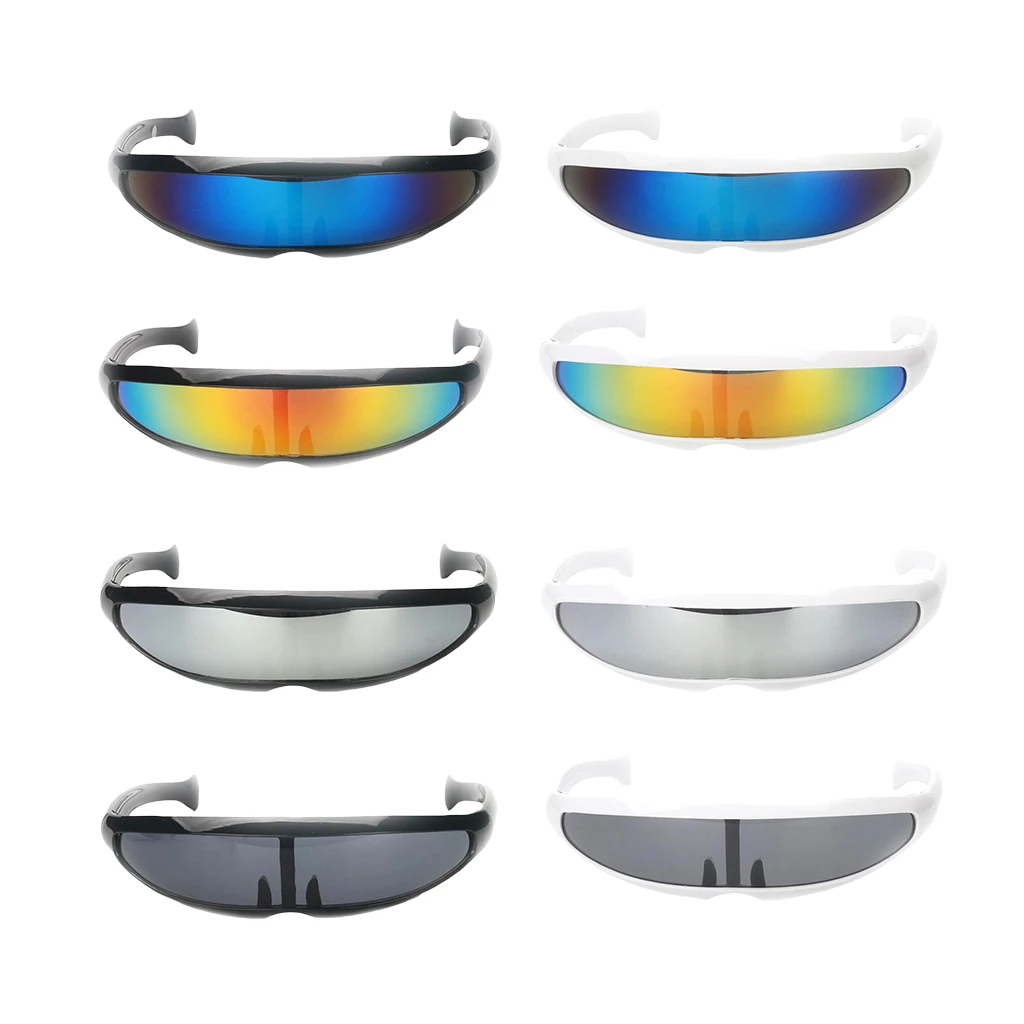 Funny Plastic Color Mirrored Single Lens Visor Sunglasses Cyclops Cosplay Women Men Party Eye Glasses for Boys